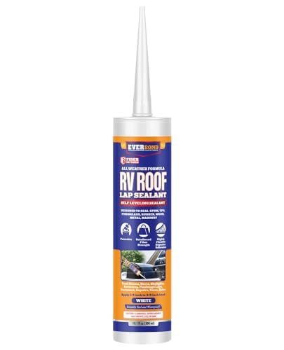 RV Roof Self Leveling Lap Sealant - White RV Caulking Sealant for RV Roofing, The Ultimate RV Accessories for RV Roof Protection - Easy to Apply. 10.1