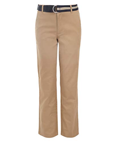 Nautica Boys' School Uniform Belted Flat Front Twill Pant
