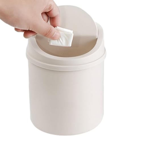 Genérico Papelera Basculante plásticos para Mesa, Cubo de Basura para Escritorio, Papelera de Oficina Pequeña, Papelera Dormitorio para Salón Cocina Dormitorio Baño y Oficina(blancos)