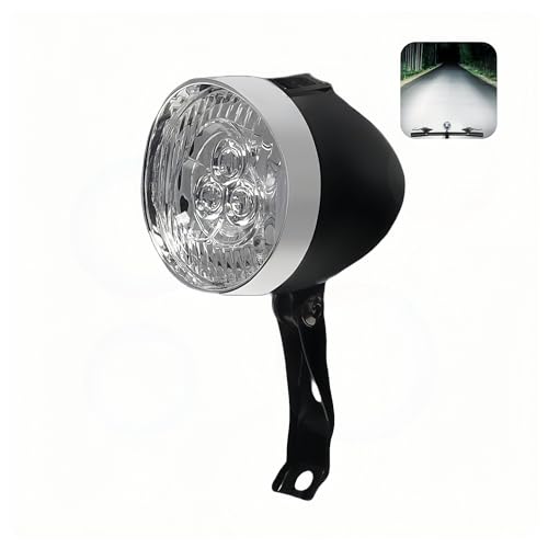 Skalak 自転車 ヘッドライト レトロ スタイル LED ライディング ライト, バイク アクセサリー, 電動 スクーター ライト, マウンテン バイク 用 充電 式 (ブラック)