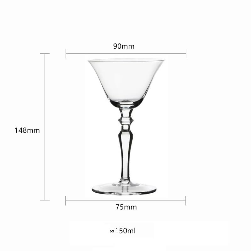 Copas de Cóctel de Cristal de 150 ml Evitan Calentar la Bebida con Tallo Largo 7