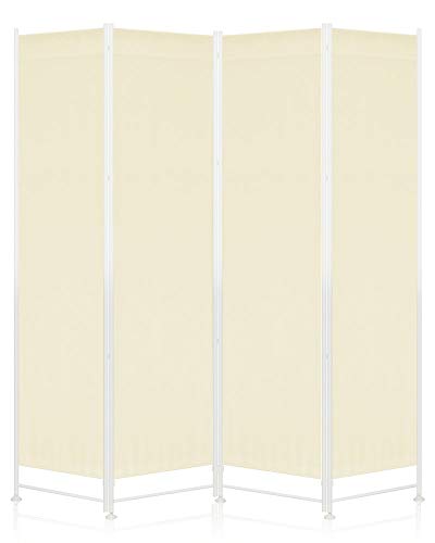 ottostyle.jp パーテーション 4連 【アイボリー】 高さ200cm クロース高さ調節可能 目隠し 仕切り (アイボリー, 200cm / 4枚パネル)