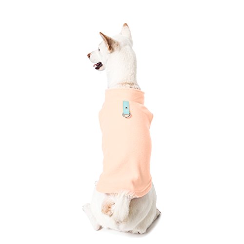 Image of Gooby Fleece Vest Dog Sweater - Peach, Small - Warm Pullover Fleece Dog Jacket with O-Ring Leash - Winter Small Dog Sweater Coat - Cold Weather Dog Clothes for Small Dogs Boy or Girl (Pack of 2)
