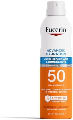 Eucerin Advanced Hydration Sunscreen Spray, SPF 50, 6 OZ