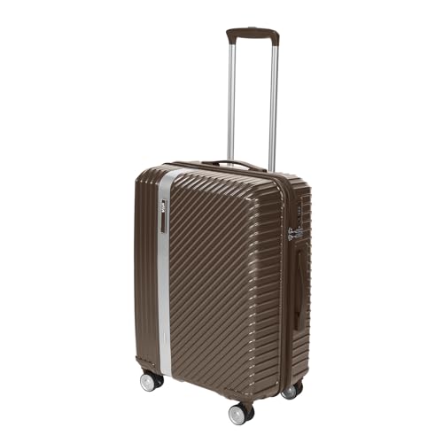 Image of VIP Barclay Check-in Trolley Bag 67cm | Medium | Hard Luggage | 8-Wheel Suitcase with Shoe & Toiletry Pouch | Flushed TSA Lock with Anti-Theft Zipper | 3 Years International Warranty (Brown)