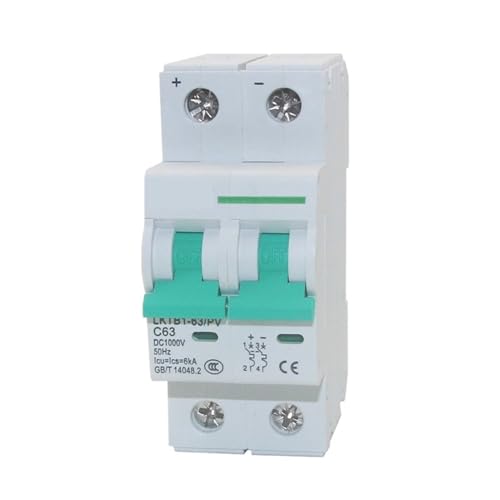 Disjoncteur photovoltaïque 63A 2 pôles avec interrupteur DC 1000V MCB pour panneau solaire