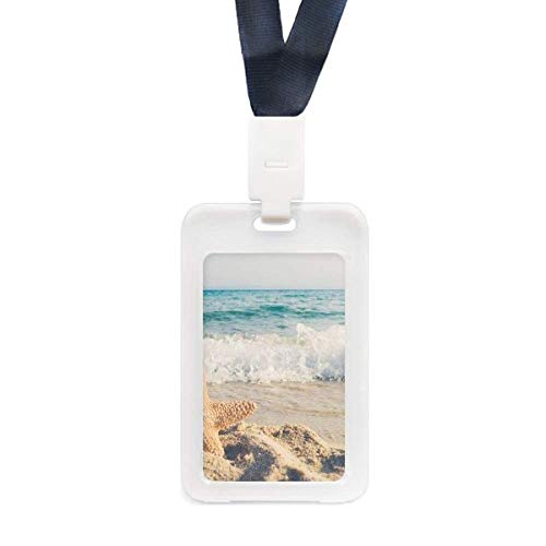 Porte-carte d'identité mer et sable avec fentes de protection
