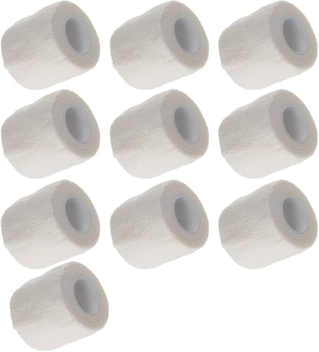 Genérico 10 X Vendajes Autoadhesivos Envoltura Cohesiva Elástico Fuerte Cinta de Primeros Auxilios para Muñeca Tobillo Deporte 4.5mx5cmWhite,S