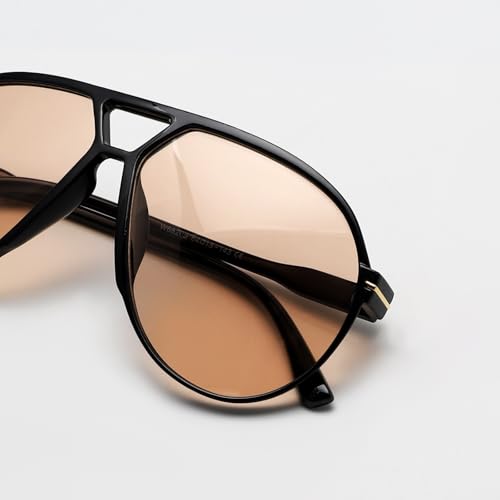 Image of GUVIVI Retro Aviator Sunglasses for Women Men Oversized Classic 70s Vintage Trendy Tangle Free Square Aviators Sun Glasses