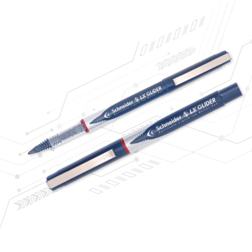 Image of Luxor Schneider, LX Glider Pens, Assorted, Pack of 4, Ink- (Blue, Black, Green, Red), Hybrid Tip, Refillable, Liquid Ink Roller Pen, Smooth Glide, Ideal for Professional Use