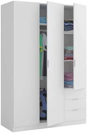 Habitdesign Armario Ropero 3 Puertas y 3 Cajones, 121x180x52 (Anc...
