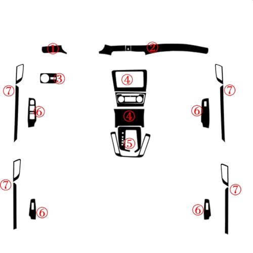 Accessoire tuning intérieur carbone 5D pour poignée de porte Skoda Superb