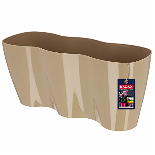 KADAX Grand Pot de Fleurs en Polypropylène pour Orchidées, Cache-Pot Élégant et Robuste pour Décoration Intérieure et Extérieure (35 x 16 cm, Beige)