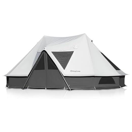 KingCamp Khan Palace Glamping Luxury Canvas Tent with Stove Jacks, Outdoor Camping Wall Tent for 4 Seasons Family Camping