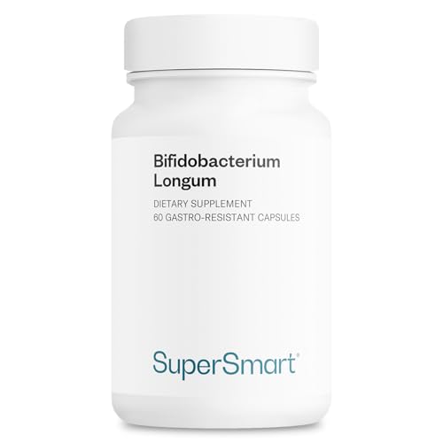 Supersmart - Bifidobacterium Longum (BB536) 6 Billion CFU per Day - Probiotics & Prebiotics Supplement | Non-GMO & Gluten Free - 60 DR Capsules