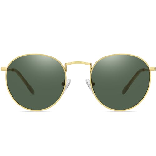 Image of DUCO Retro Round Polarized UV400 Sunglasses for Men Women Vintage Polarized Sun Glasses Classic Vintage Shades DC3048