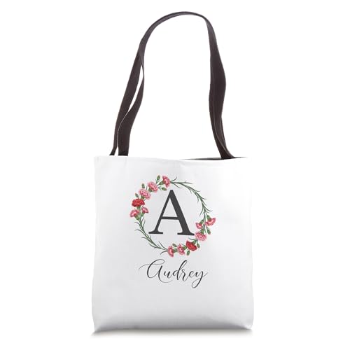 Floral Audrey Name Flower Personalized Name Audrey Tote Bag