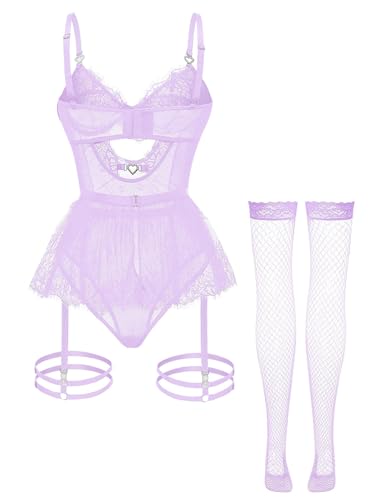 Image of Foxiny Sexy Lingerie Set 3 Piece Women Corset Bodysuit