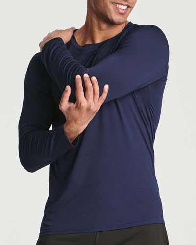 Image of Real Essentials 4 Pack: Men's Compression Long-Sleeve T-Shirt Athletic Cold Weather Baselayer (Available in Big & Tall)