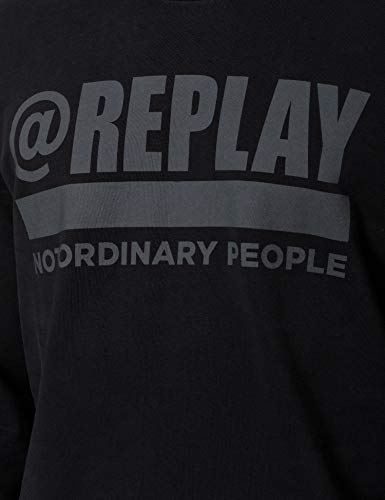 REPLAY M3333 .000.22890G Maglia di Tuta, Nero (098...