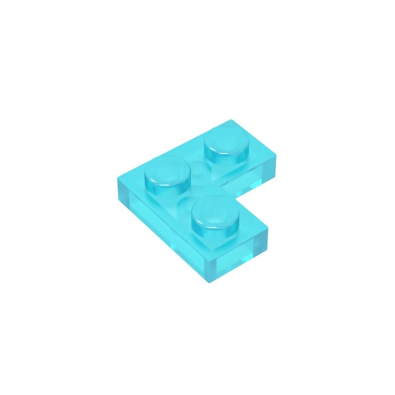 Gobricks 2420 Foundation Plate Plate 2x2 Corner 50 Pieces GDS-585 Compatible with Lego Building Blocks Color:Trans Light Blue โ image 1