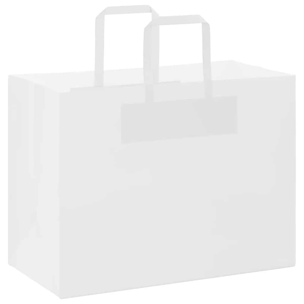 vidaXL Torby papierowe 250 szt. z uchwytami białe 32x17x25 cm