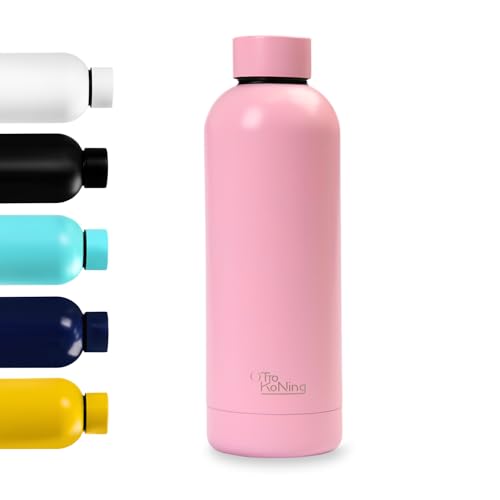 Botella de Agua Acero Inoxidable 500ml-Otto Koning-Botella Térmica con Doble Aislamiento al vacío para 12 Horas de Bebida Caliente y 24 Horas de Bebida Fría. Termo a Prueba de Fugas Libre BPA