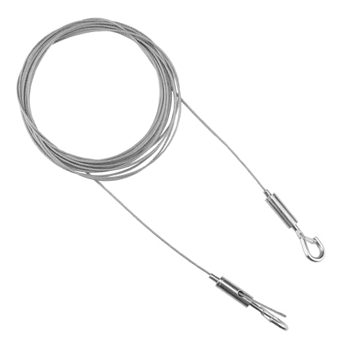 FINELYCR Cable Acero de Acero Inoxidable, Cable de Acero 1,5 mm x 5 m, Foto Ajustable Cuerda Alambre Soporta Hasta, Utilizado para Acampar, Secar Ropa, Cuerda para Cortinas