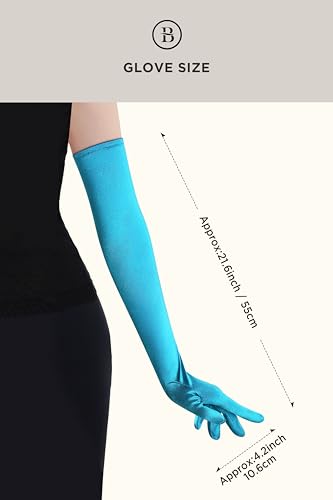 BABEYOND Long Opera Party 20s Satin Gloves Stretchy Adult Size Elbow Length