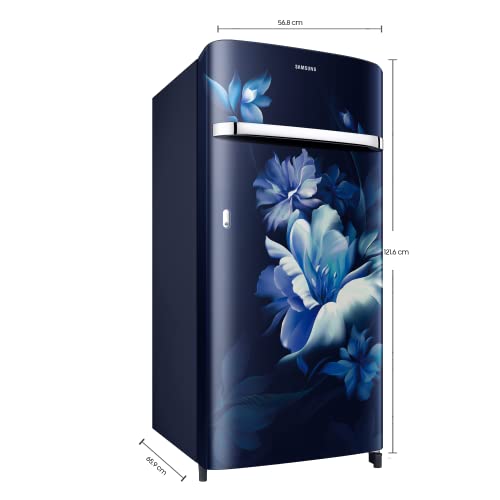 Image of Samsung 198L 5 Star Direct Cool Single Door, Digital Inverter Refrigerator Appliance (RR21B2G2WUZ /HL, Midnight Blossom Blue, 2022 Model)
