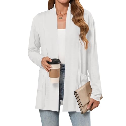 2025 Women's Lightweight Cardigan Sweaters Open Front Long Sleeve Casual Loose Thin outfits with Pockets for Dress3