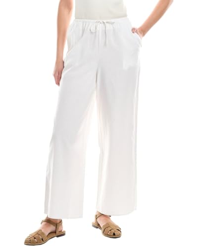 Air Linen Drawstring Pant, White, Solid, S