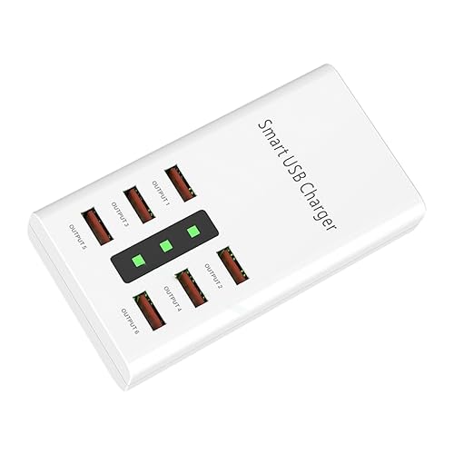 Cargador rápido multipuerto USB con temporizador de apagado automático para teléfonos y tablets