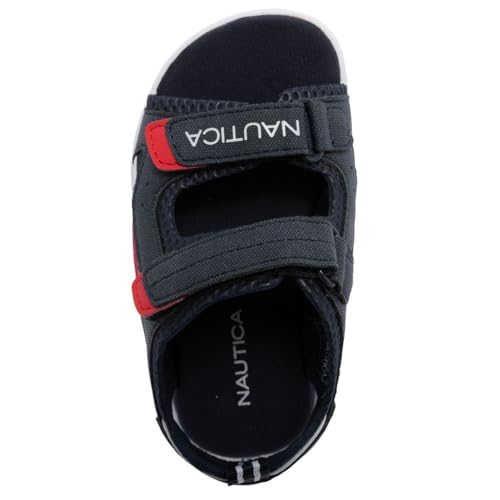 Image of Nautica Toddler Boys Sport Sandals - Lightweight Athletic Open-Toe Summer Shoes with Dual Adjustable Hook and Loop Straps for Outdoor Play, Beach, and Water