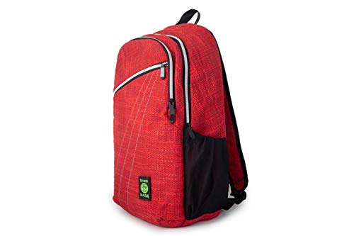 DIME BAGS Backpack with Padded Laptop Compartment, Durable Hempster Material, 11 Storage Pockets, For Travel & Daily Use, City Dweller (Red)2