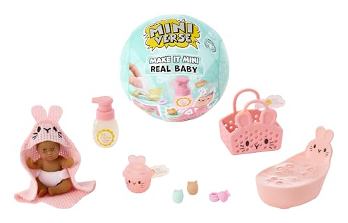 MGA's Miniverse Make It Mini Real Baby Nurture - Minifiguras coleccionables de bebés con Accesorios temáticos, 8 Estilos Disponibles Incluido Rare Twins, Edad: 8+ años