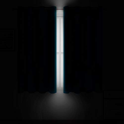 Image of LEMOMO Teal Blackout Curtains /52 x 45 Inch Length Kids Curtains /Set of 2 Panels Grommet Bedroom Curtains for Living Room