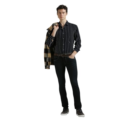 Image of Pepe Jeans Men's Casual Shirt | Striped Shirt for Men| Regular Fit | Vertical Stripes | Full Sleeve | Available in Plus Size