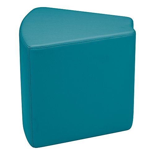 Image of Sprogs 18 inch H Structured Wedge Stool -Flexible Modular Collaborative Soft Seating for Office, Home, Lounge and School Classrooms with Durable Frame & Set of 2 inch Casters Add-on -Teal