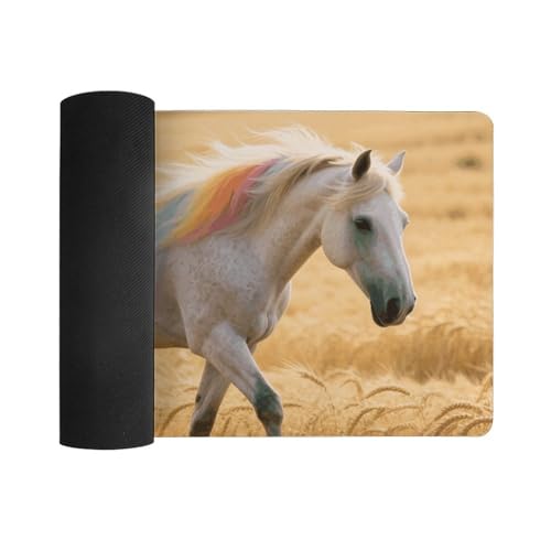 Desk Pad Protector 24x12 Inch Extended Rainbow Horse miniatura 3