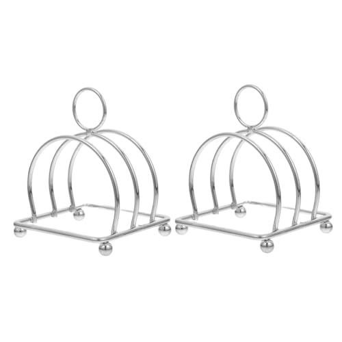Cabilock 2Pcs Stainless Steel Bread Rack Versatile Toast Holder for Kitchen Organization and Storage Stylish Design for Slices Books and Tools and Easy to Clean