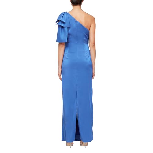 Image of Alex Evenings Women's Long Cold Shoulder Dress, Wedding Guest, Prom, Formal Event (Petite and Regular Sizes)