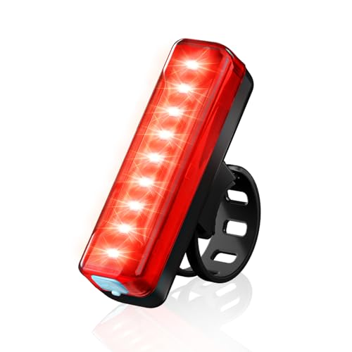 Bike Rear Light, USB Rechargeable 40H Long Runtime Taillight, Bright LED Bicycle Rear Light, 5 Modes, IPX5 Waterproof Bike Lights for Night Riding