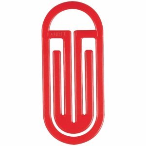 Laurel Büroklammer Bogen King Klips aus Polystyrol, 50/62 mm, Dose, rot