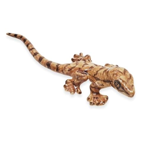 WitnyStore Handcrafted Brown Striped Gecko Figurine Cover