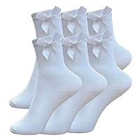 Bonjour Childrens Kids Back to School 6 Pairs Ankle Cotton Rich Plain School Socks Shoe (Sizes 3 yrs - 13 yrs)