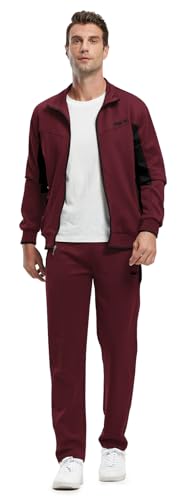 Rdruko Men's Tracksuit Athletic Full Zip Casual Sports Jogging Gym Sweatsuit