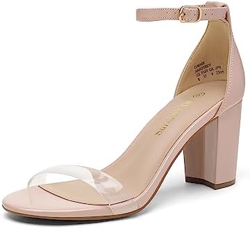 DREAM PAIRS Women's Chunk Low Heel Pump Sandals