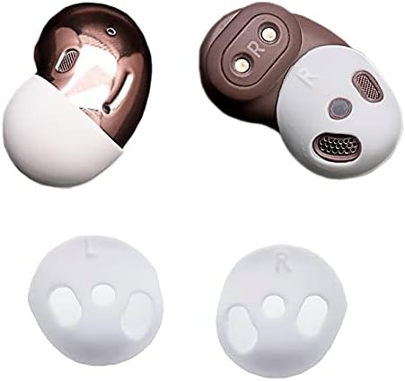 Luckvan Soft Silicone Earbuds Cover Skin Cap Ear Tips for Galaxy Buds Live, Replacement Earbuds Tips for Samsung Galaxy Buds Live Case Cover Non-Slip Fit in Charging Case, 2 Pairs White