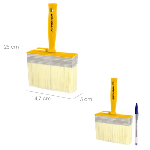 Professioneller Deckenpinsel, 150 x 50 mm, weiße Borsten, ergonomischer Griff, mit Haken, professioneller Malerpinsel